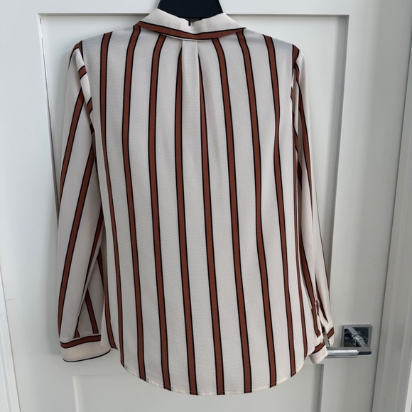 All in Favor Drape Front Striped Patterned Blouse - Picture 4 of 5